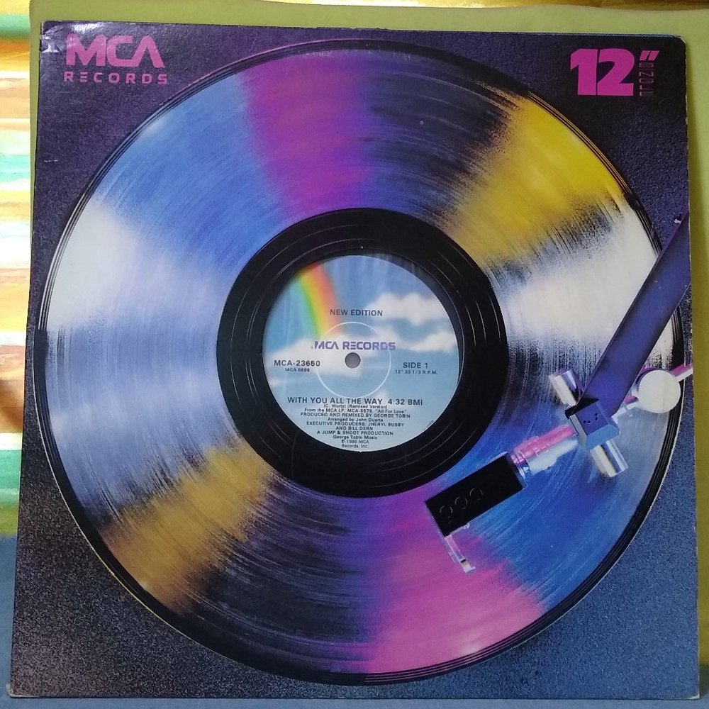 New Edition - With You All The Way All For Love 1986 Single Vinyl record